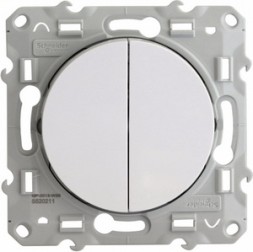 Переключатель Schneider Electric Odace белый 2-клавишн S52R213