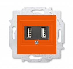 USB зарядка ABB Levit оранжевый двойная 2CHH290040A6066 5014H-A00040 66W
