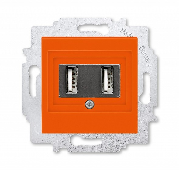 USB зарядка ABB Levit оранжевый двойная 2CHH290040A6066 5014H-A00040 66W