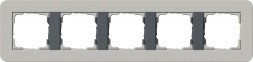 Рамка Gira E3 Серый / Антрацит с антрацитовой подложкой 5 постов 0215422