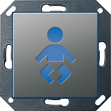 Светодиодный указатель Gira E22 Сталь с пиктограммой &quot;Детская комната&quot; 279620