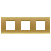 N4802/3OS LivingLight Рамка на 2+2+2 модуля Атласное золото Bticino