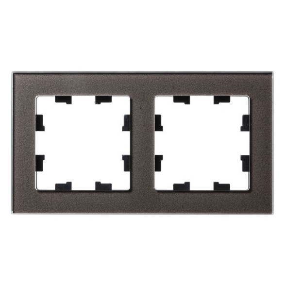 Рамка Schneider Electric Atlasdesign двойная Nature мокко стекло ATN320602