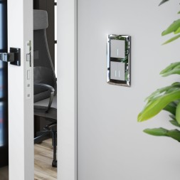 Сенсорный выключатель двухклавишный с подсветкой 1000 Вт серебряный Werkel W4520006