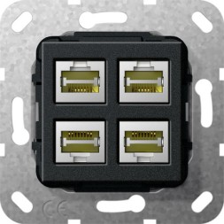 Разъем MJ RJ45 Cat Gira Черный 6A 10 GB 4 местн. LSA Plus 569910