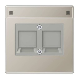 Крышка Jung LS серия сталь для двойной комп. розетки ES2969-25NWE