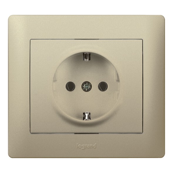 Розетка Legrand Galea Life титан 2к+З с лицевой панелью 771462