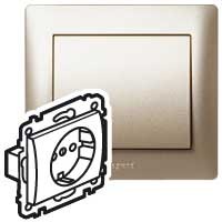 Розетка Legrand Galea Life титан 2к+З с лицевой панелью 771462