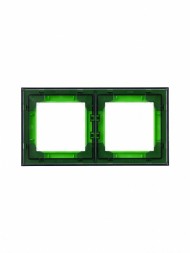 Рамка ABB Levit Зелёный / Дымчатый чёрный 2 поста 2CHH015020A6067 3901H-A05020 67W