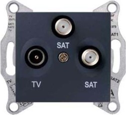 Розетка RTV/SAT/SAT Schneider Electric Odace графит оконечная SDN3502170