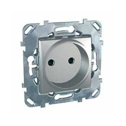 Розетка Schneider Electric Unica Class Top алюминий без з\к со шторками (винтовой зажим) MGU5.033.30ZD