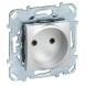 Розетка Schneider Electric Unica Class Top алюминий без з\к со шторками (винтовой зажим) MGU5.033.30ZD