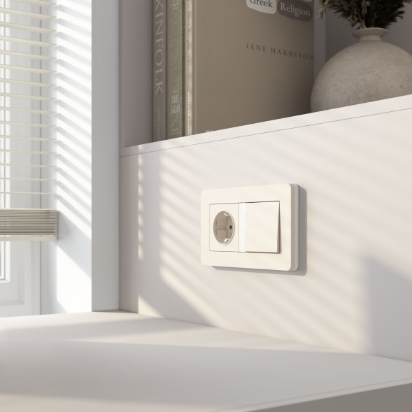 Рамка из поликарбоната на 2 поста Split айвори/белый, soft-touch Werkel W0023066