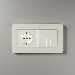 Рамка из поликарбоната на 2 поста Split айвори/белый, soft-touch W0023066
