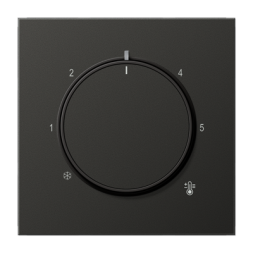 Накладка для механизма терморегулятора LS 990, LS-design, поворотный, датчик t° воздуха (встроенный), датчик t° пола (внешний), без таймера, антрацит Jung LS серия AL1749AN