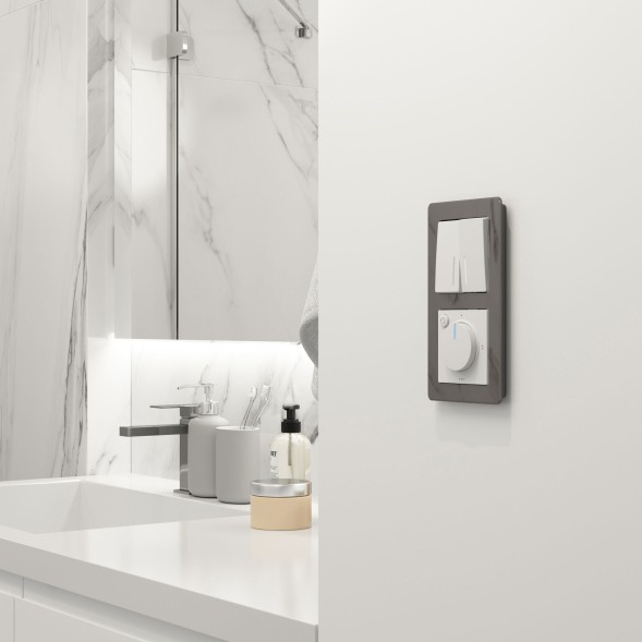 Выключатель двухклавишный проходной с подсветкой (белый матовый) Werkel W1122161