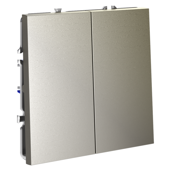 Проходной переключатель встраиваемый VOLTUM S70 двухклавишный 10А, (шелк)