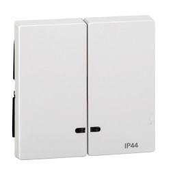 Две клавиши Merten M-серия активный белый с окошком для световой индикатор IP 44 MTN3424-0325