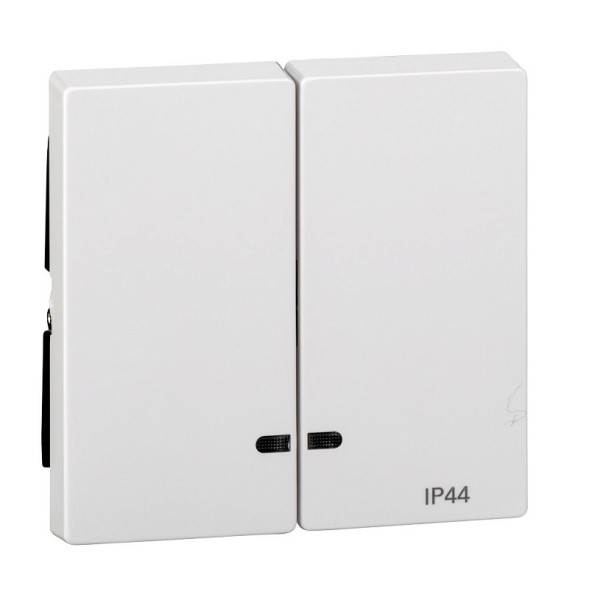 Две клавиши Merten M-серия активный белый с окошком для световой индикатор IP 44 MTN3424-0325