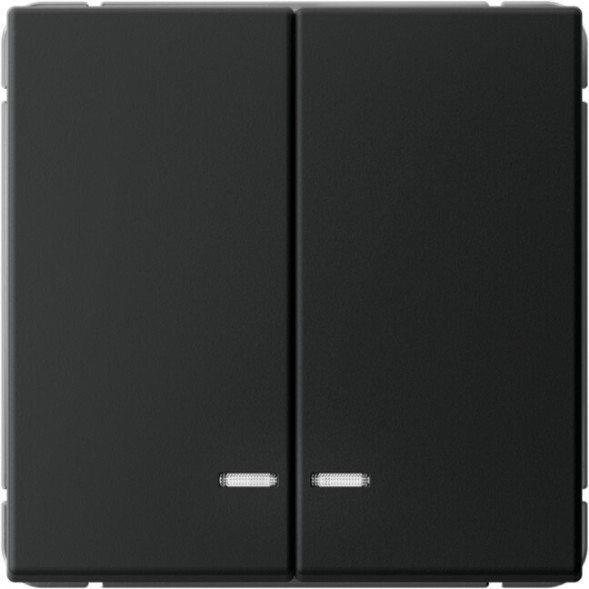 Двухклавишный выключатель с подсветкой (Карбон) Schneider Electric Systeme Art Gallery GAL001053