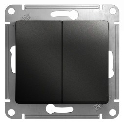 2-клавишный Выключатель, сх.5, 10АХ, механизм Schneider Electric Glossa Антрацит GSL000751