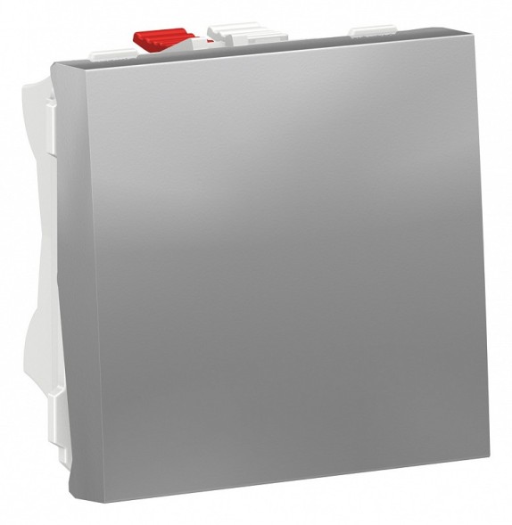 Выключатель Schneider Electric Unica Modular Алюминий 1-клавишный, сх. 1 10 AX, 250 В, 2 модуля NU320130