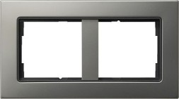 Рамка Gira E22 Сталь без перегородки 2 поста, заподлицо 1002205