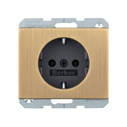 Штепсельная розетка Berker K.5 SCHUKO цвет: темная латунь MAN0103917