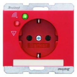 Штепсельная розетка Berker K.1 красный с блеском SCHUKO с защитой от перенапряжения 41527115