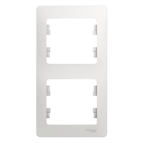 Рамка Schneider Electric Glossa Белый 2 поста вертикальная GSL000106
