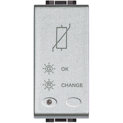 Однополюсный разрядник Bticino LivingLight Air Алюминий для установки совместно с розетками сети питания 1 модуль NT4536