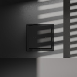 Выключатель встраиваемый VOLTUM S70 для жалюзи 10А, (черный матовый)