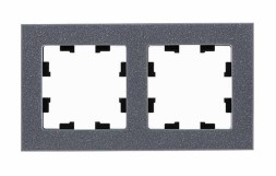 Рамка Schneider Electric Atlasdesign двойная Nature айс грей мрамор ATN343202