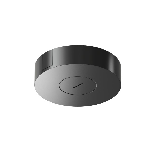 TR5510-BK Накладное основание с возможностью размещения блока питания и подачи питания треку-ремню Belty, серия Base, D205*H50мм, IP20, черный, алюминий