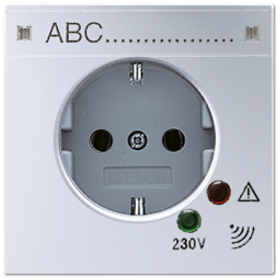 Розетка Jung LS серия SCHUKO шторки, стаб. напр., поле д/надписи AL2521KINAUF