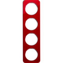 Рамка Berker R.1 Красный белый 4 поста 10142349