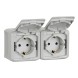 Розетка двойная Legrand Quteo серая с заземлением со шторками IP44 782222