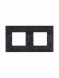 Рамка ABB Zenit Черное стекло 2 поста 2CLA227200N3101 N2272 CN