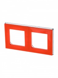 Рамка ABB Levit Оранжевый / Дымчатый чёрный 2 поста 2CHH015020A6066 3901H-A05020 66W