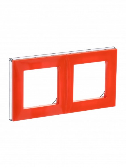 Рамка ABB Levit Оранжевый / Дымчатый чёрный 2 поста 2CHH015020A6066 3901H-A05020 66W
