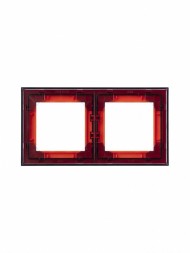 Рамка ABB Levit Оранжевый / Дымчатый чёрный 2 поста 2CHH015020A6066 3901H-A05020 66W