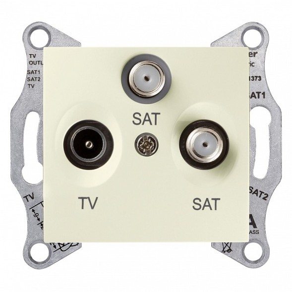 RTV\SAT\SAT розетка Schneider Electric Odace бежевый оконечная SDN3502147