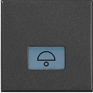 Клавиши Bticino Axolute Антрацит с подсвечиваемыми символами для выключатель в дизайне AXIAL - 2 модуля, звонок HS4921/2LD