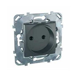 Розетка Schneider Electric Unica Class Top графит без з\к со шторками (винтовой зажим) MGU5.033.12ZD