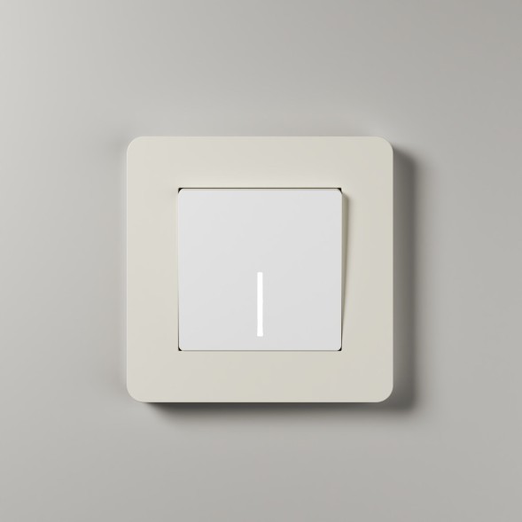 Рамка из поликарбоната на 1 пост Split айвори/белый, soft-touch Werkel W0013066