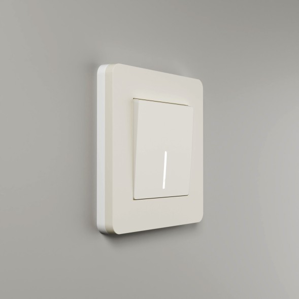 Рамка из поликарбоната на 1 пост Split айвори/белый, soft-touch Werkel W0013066