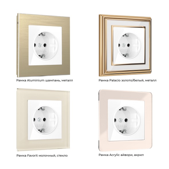 Розетка с заземлением (белая) Werkel W1171001