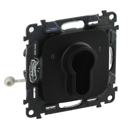 Выключатель Legrand Valena ALLURE Антрацит с ключом,2 положения. 10А 230В. С лицевой панелью 755238