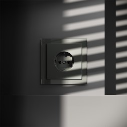 Розетка встраиваемая VOLTUM S70 с заземлением 16А, (титан)