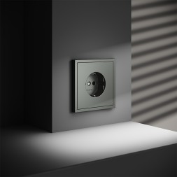 Розетка встраиваемая VOLTUM S70 с заземлением 16А, (титан)